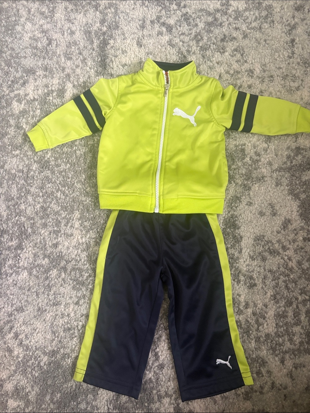 Puma Neon Green and Black Kids Athletic Track Set